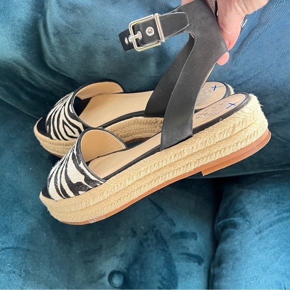 Vince Camuto Kathalia Espadrille Platform  Sandal Calf Hair Zebra Print Size 8 - Picture 15 of 15